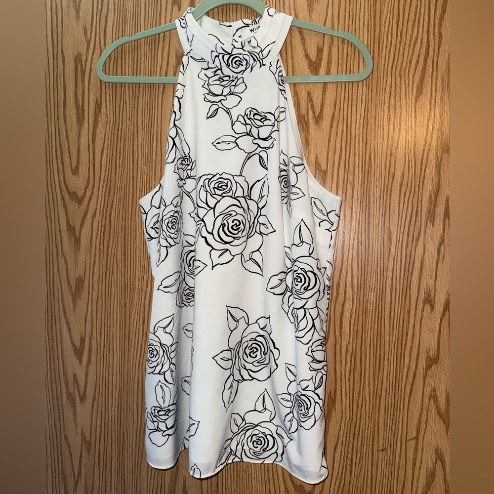 White House Black Market Floral Halter Blouse